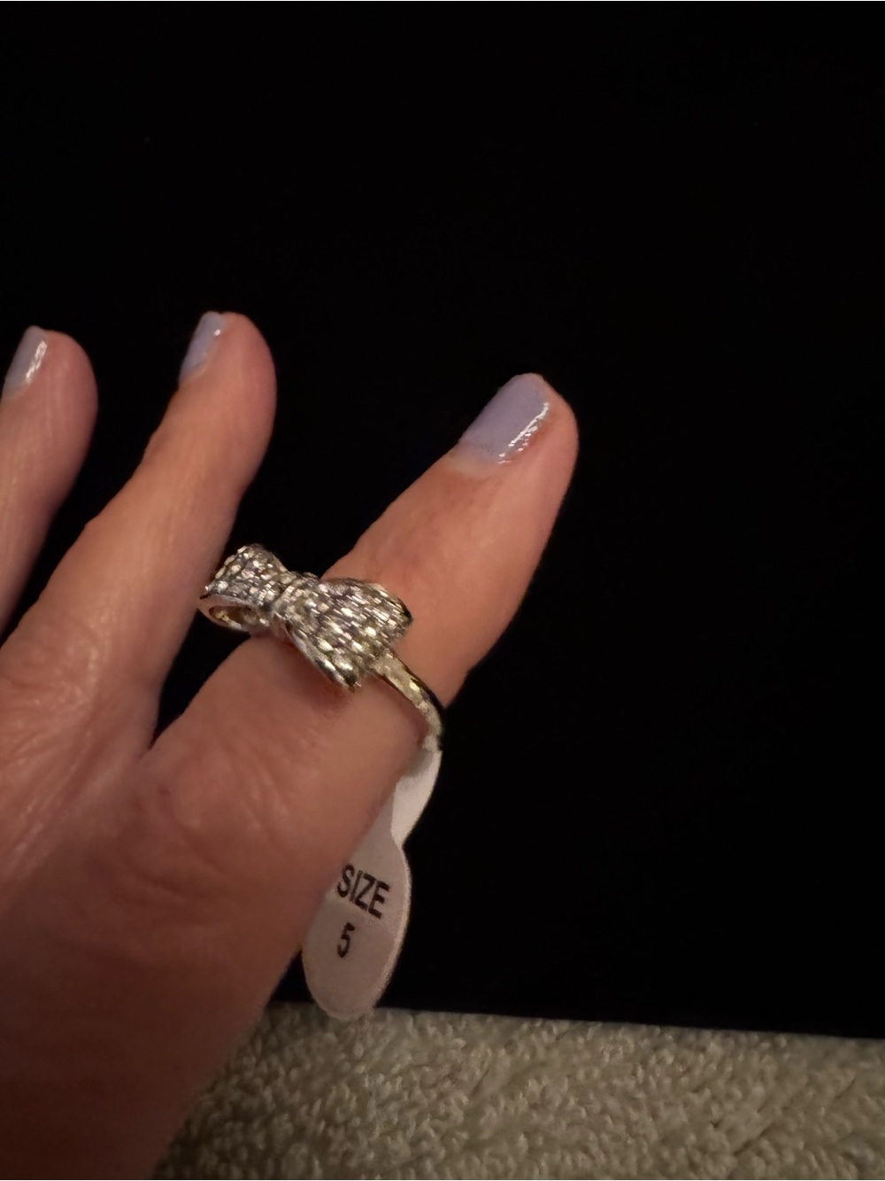 Sparkling Bow Ring in Silver - Unbranded